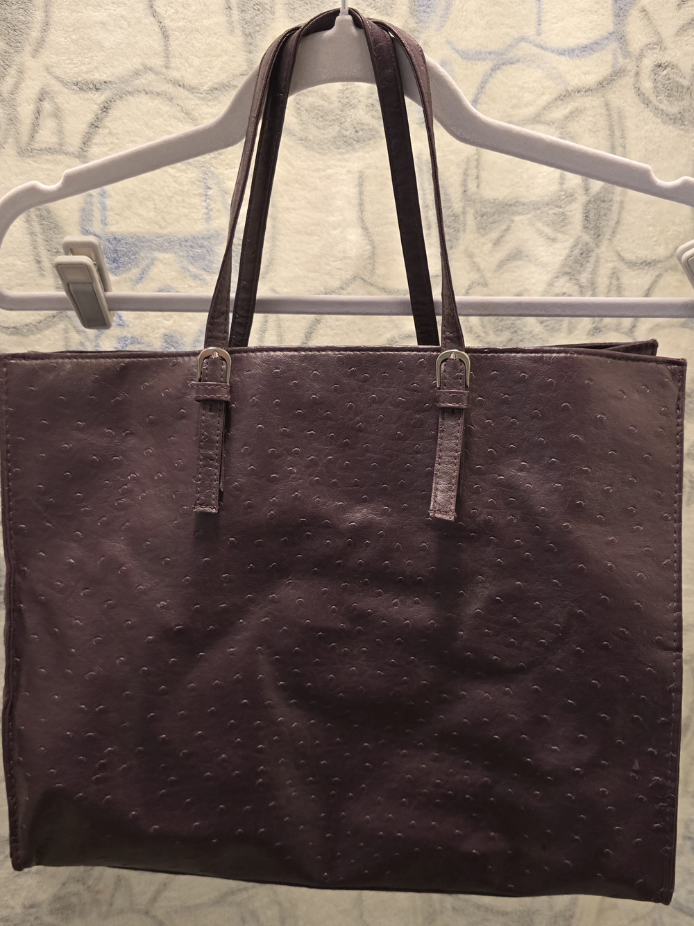 Elegant Plum Tote Bag with Double Shoulder Straps